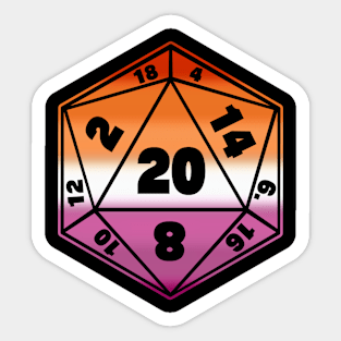 Lesbian Pride Flag DnD Dice Sticker